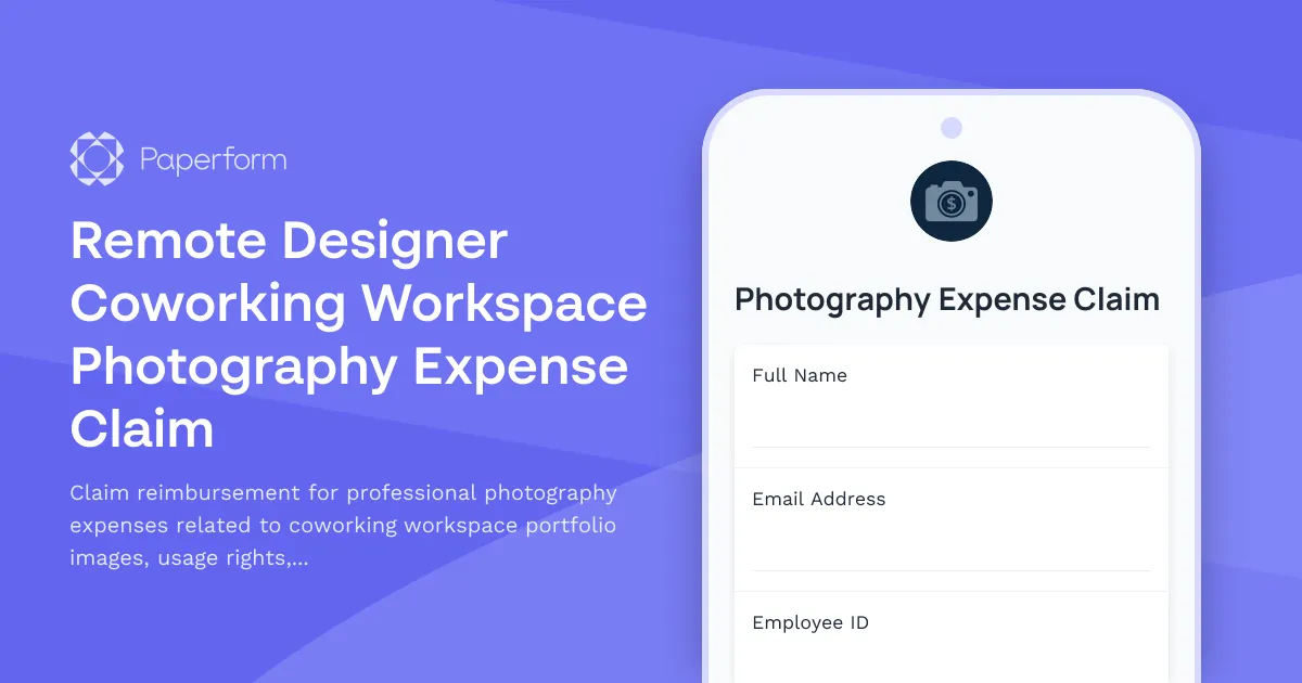 Remote Designer Coworking Workspace Photography Expense Claim