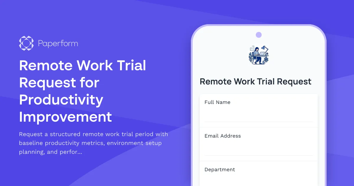 Remote Work Trial Request for Productivity Improvement