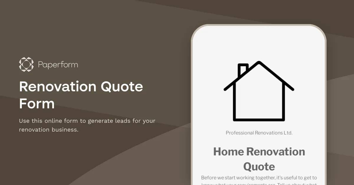 Renovation Quote Form