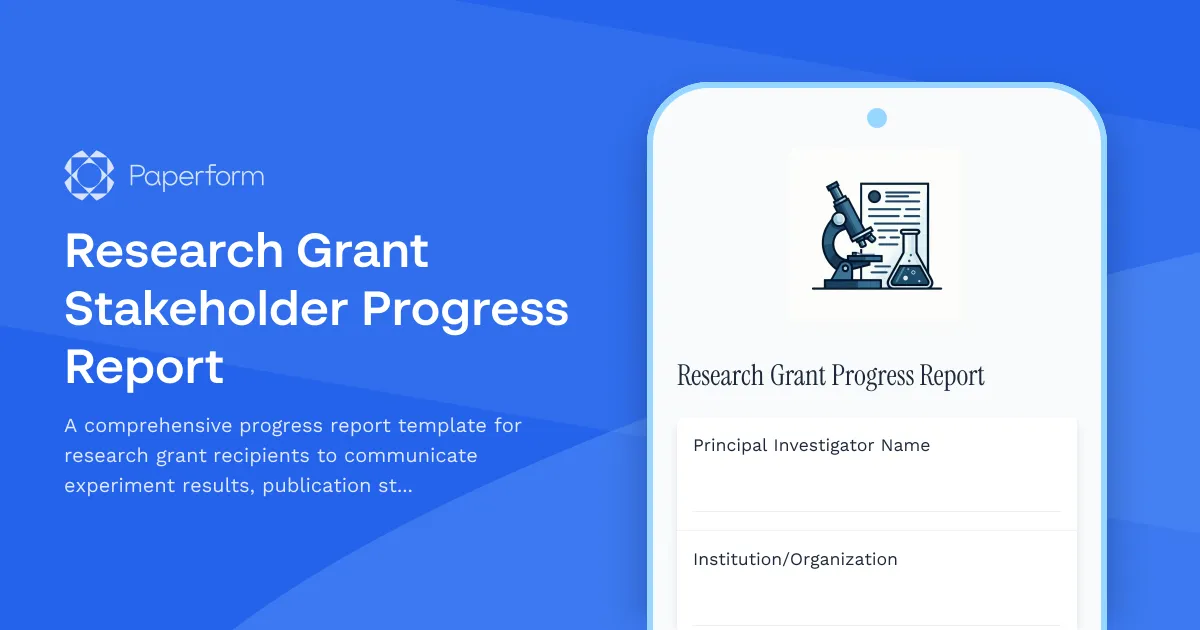 Research Grant Stakeholder Progress Report