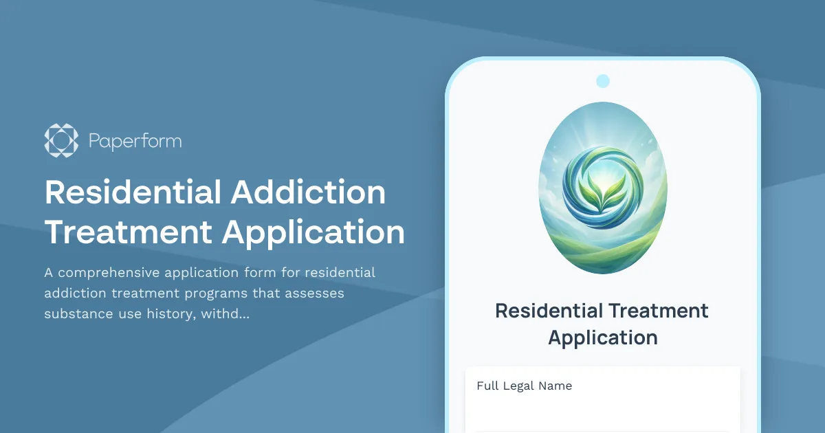 Residential Addiction Treatment Application