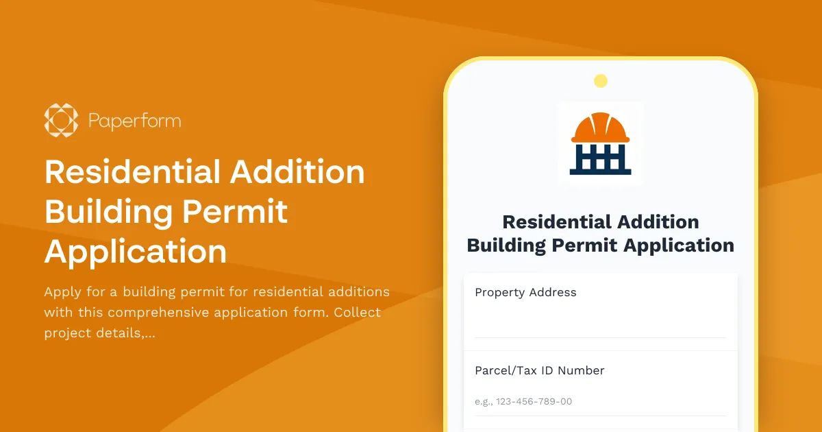 Residential Addition Building Permit Application
