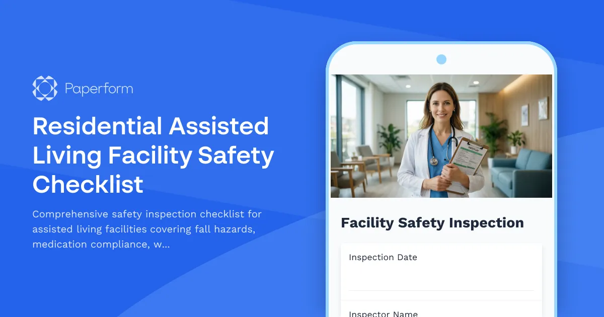 Residential Assisted Living Facility Safety Checklist