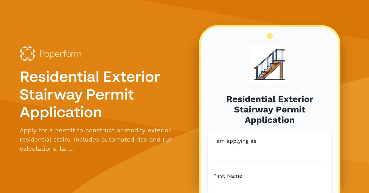 Residential Exterior Stairway Permit Application