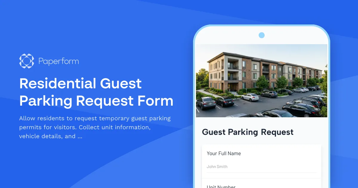 Residential Guest Parking Request Form