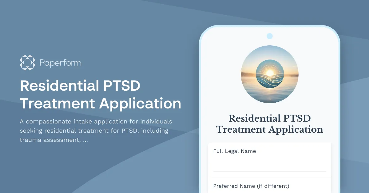 Residential PTSD Treatment Application