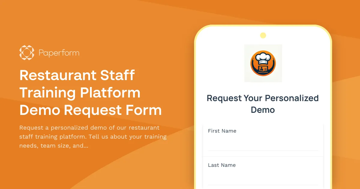 Restaurant Staff Training Platform Demo Request Form