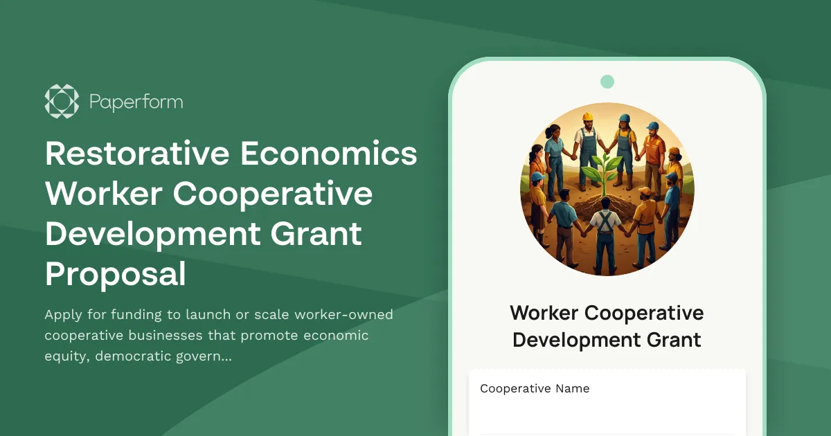 Restorative Economics Worker Cooperative Development Grant Proposal