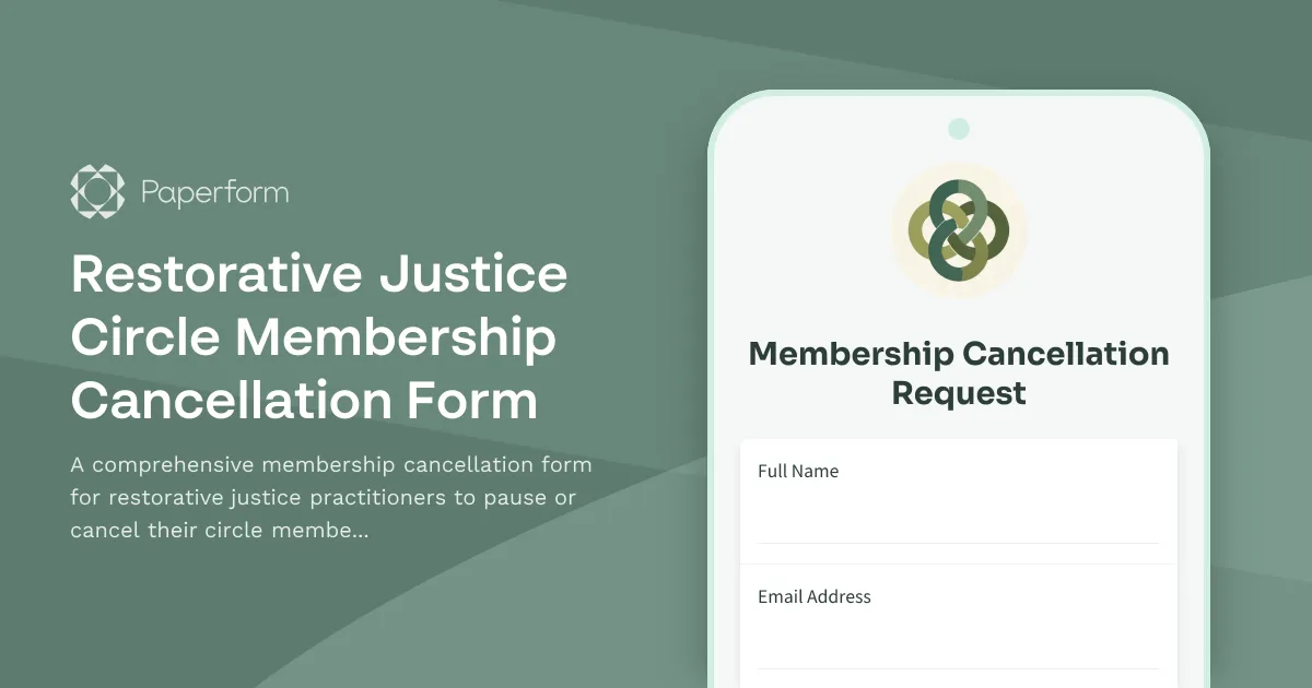 Restorative Justice Circle Membership Cancellation Form