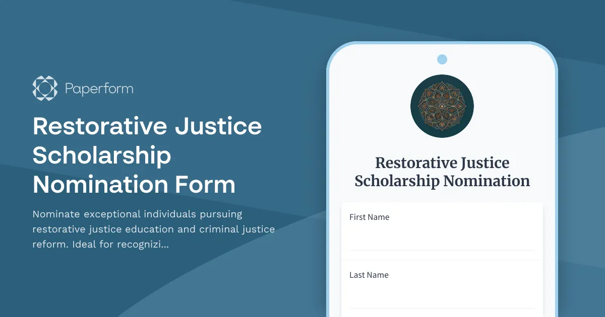 Restorative Justice Scholarship Nomination Form