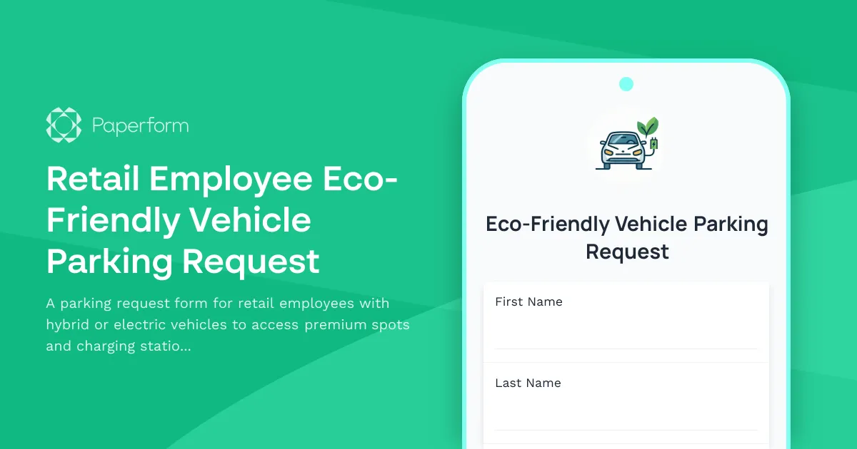 Retail Employee Eco-Friendly Vehicle Parking Request