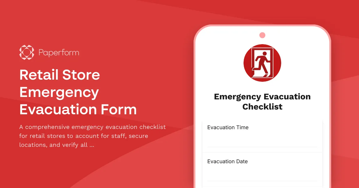 Retail Store Emergency Evacuation Form