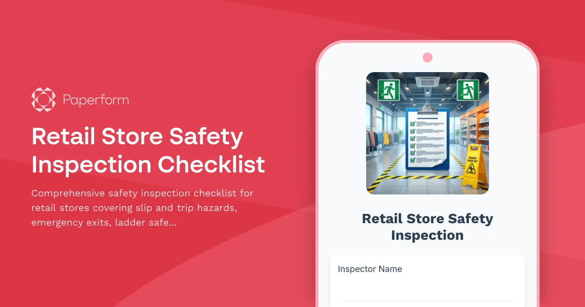 Retail Store Safety Inspection Checklist
