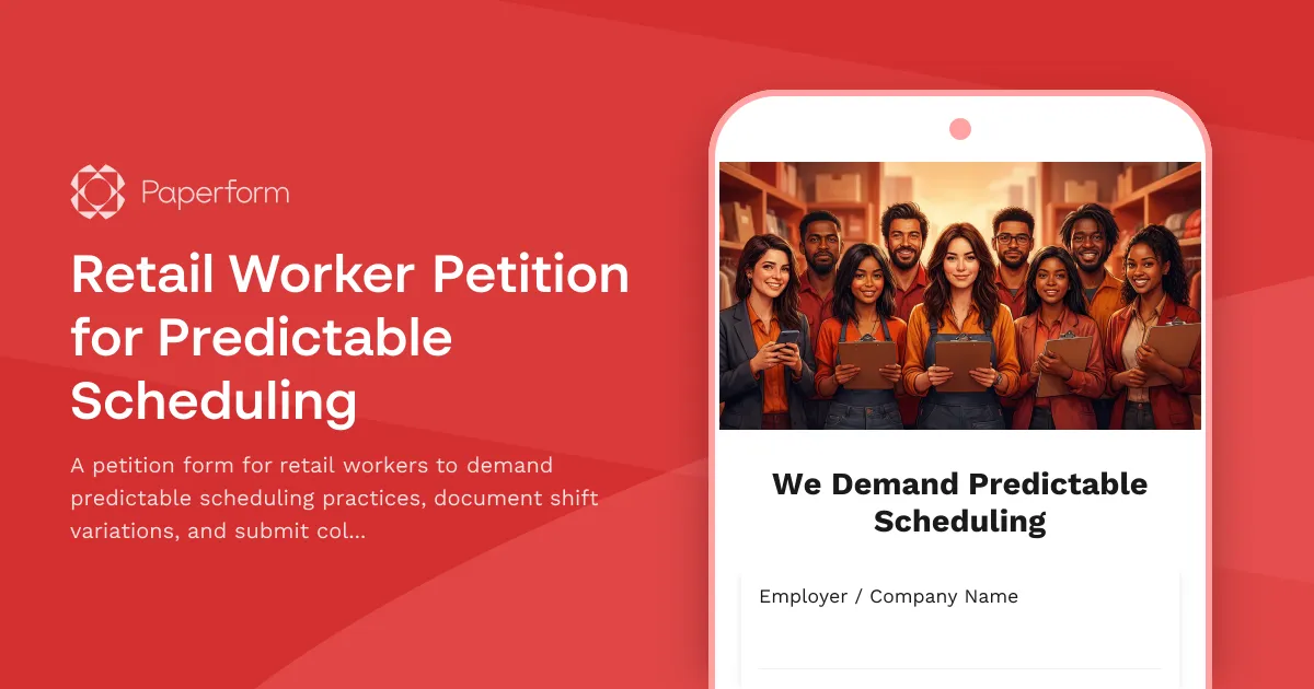 Retail Worker Petition for Predictable Scheduling