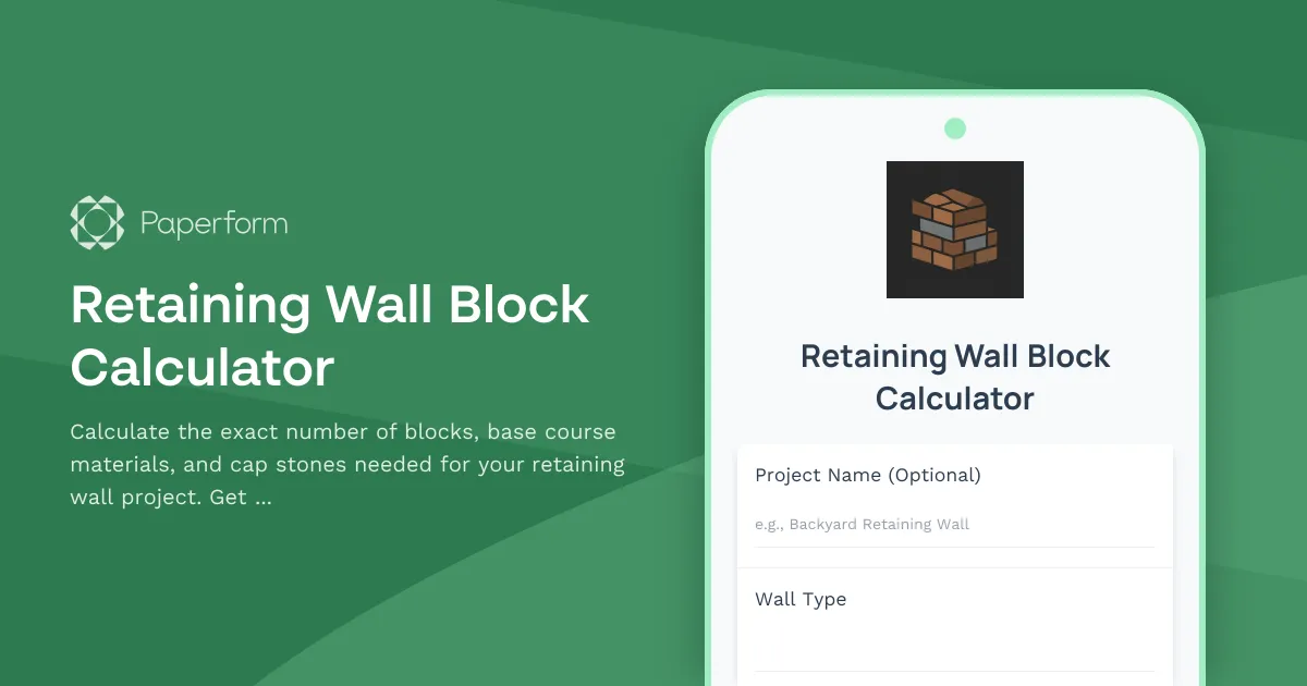 Retaining Wall Block Calculator