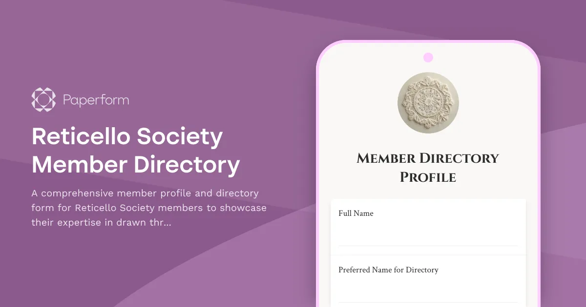 Reticello Society Member Directory