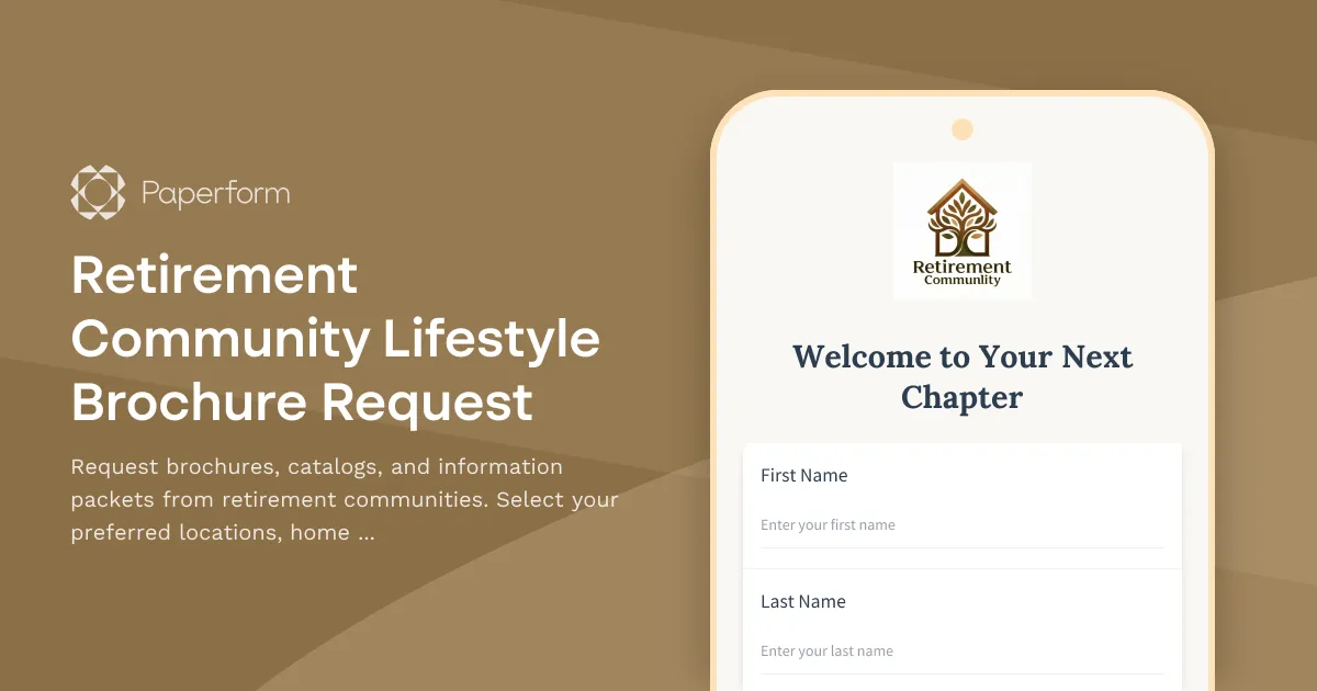 Retirement Community Lifestyle Brochure Request