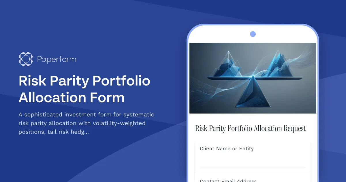 Risk Parity Portfolio Allocation Form