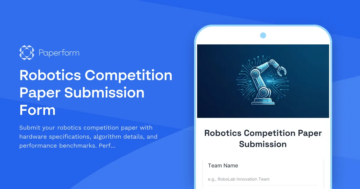 Robotics Competition Paper Submission Form