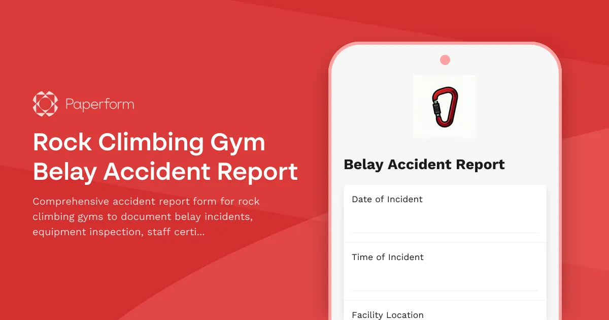 Rock Climbing Gym Belay Accident Report