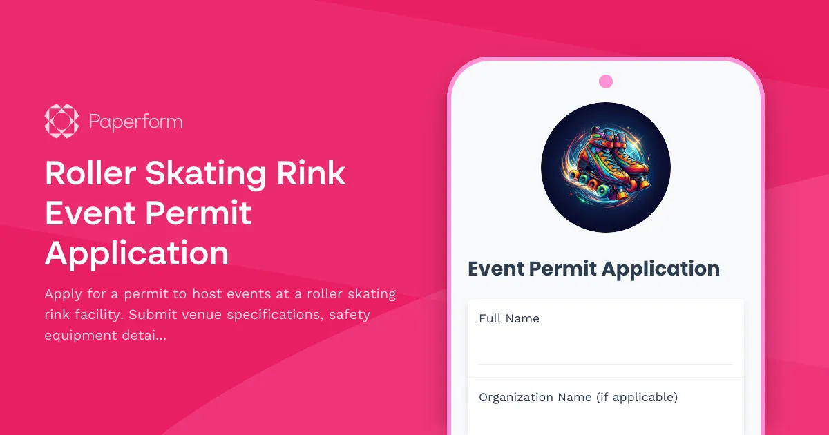 Roller Skating Rink Event Permit Application