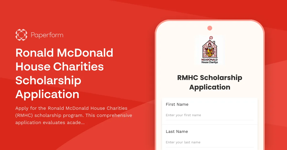 Ronald McDonald House Charities Scholarship Application