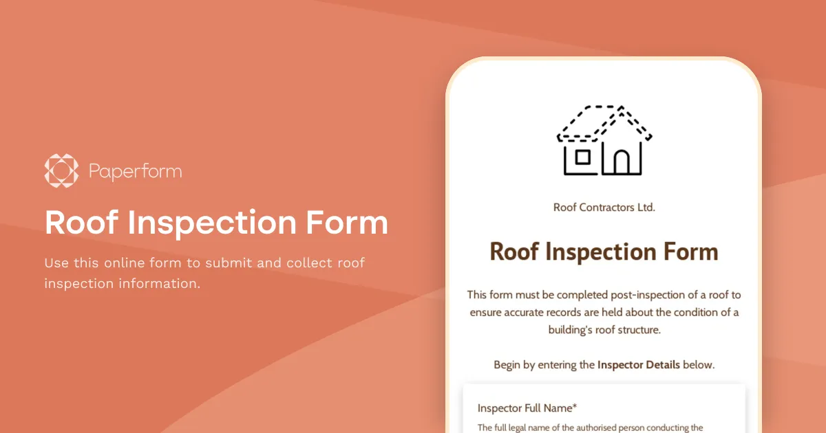 Roof Inspection Form