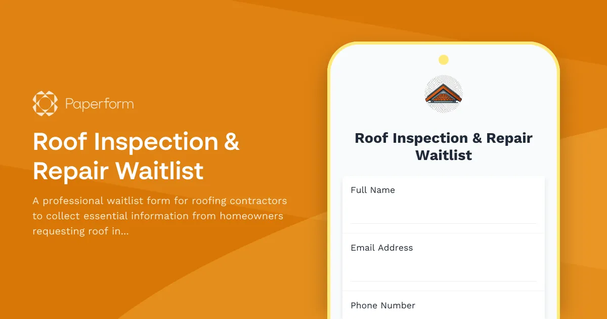 Roof Inspection & Repair Waitlist