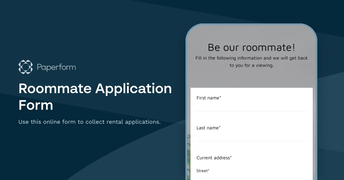 Roommate Application Form