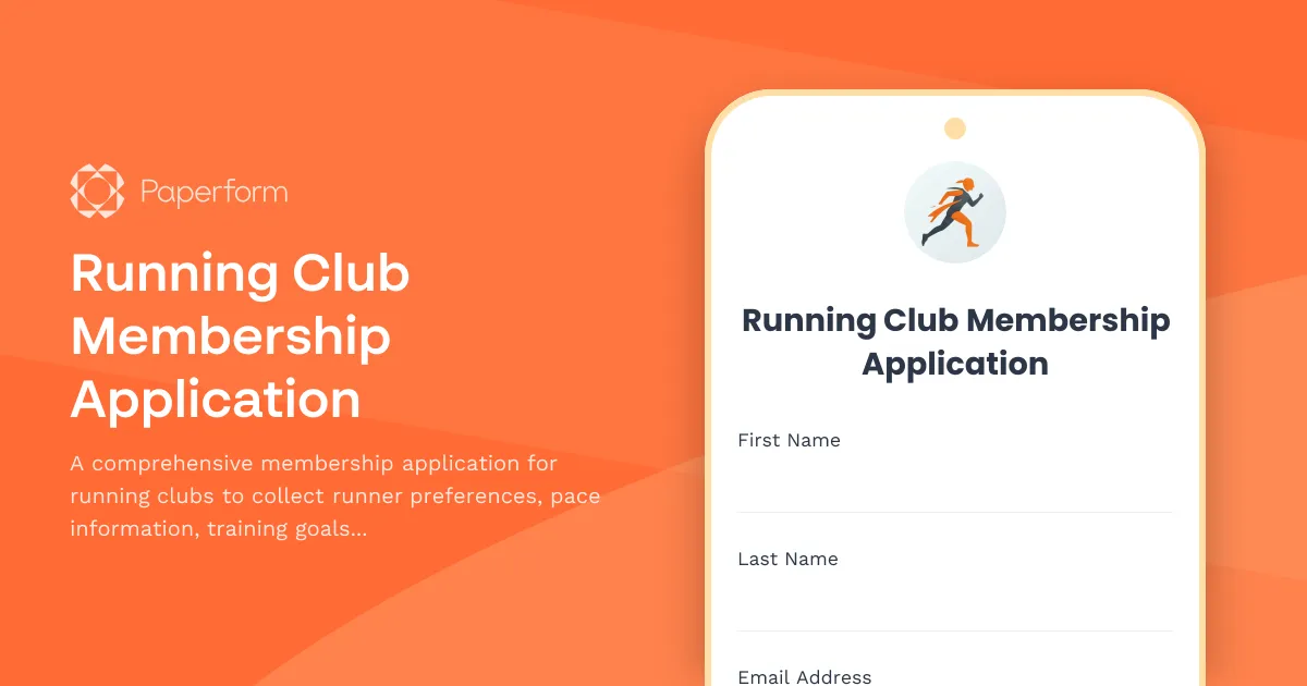 Running Club Membership Application