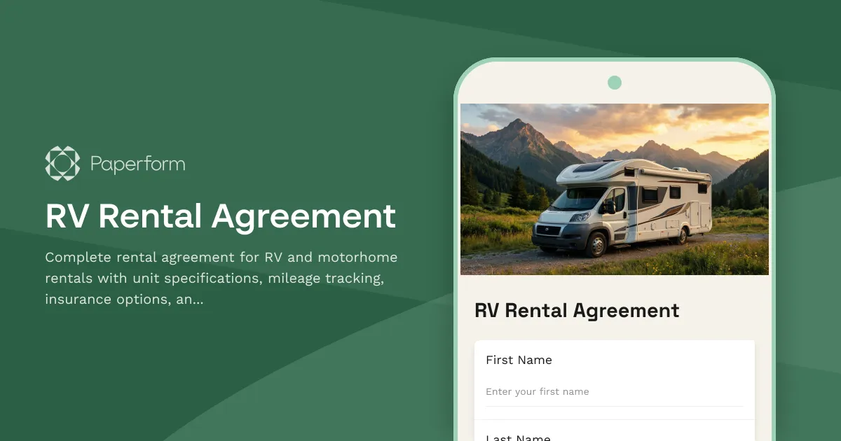 RV Rental Agreement