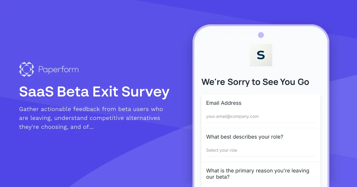 SaaS Beta Exit Survey