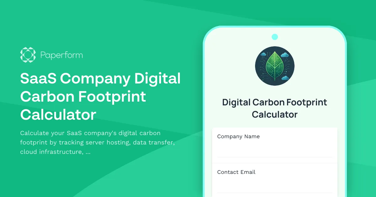 SaaS Company Digital Carbon Footprint Calculator