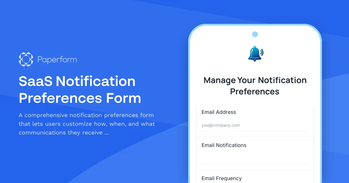 SaaS Notification Preferences Form