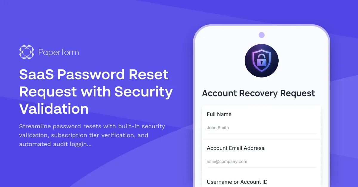 SaaS Password Reset Request with Security Validation