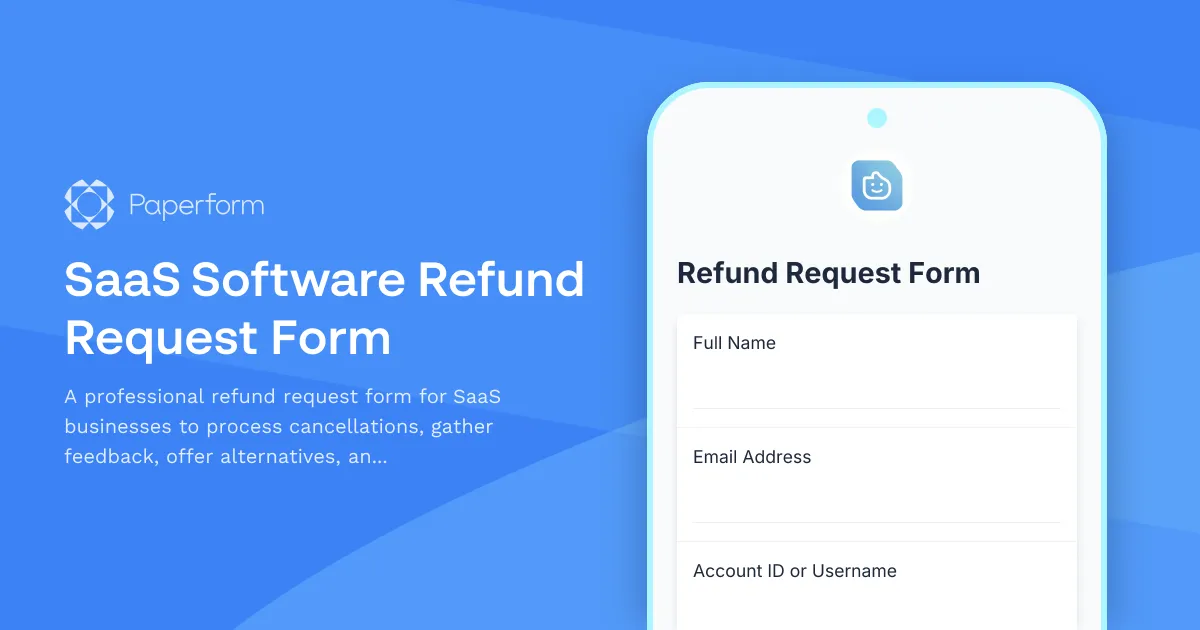 SaaS Software Refund Request Form