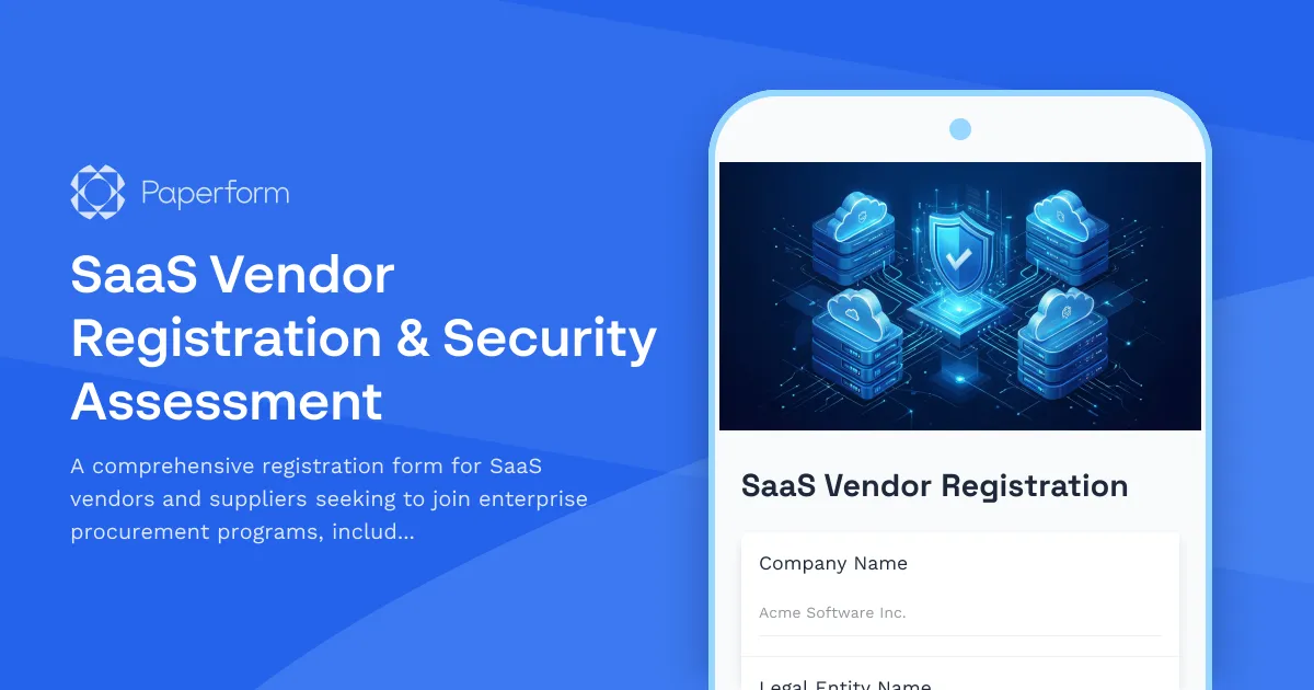 SaaS Vendor Registration & Security Assessment