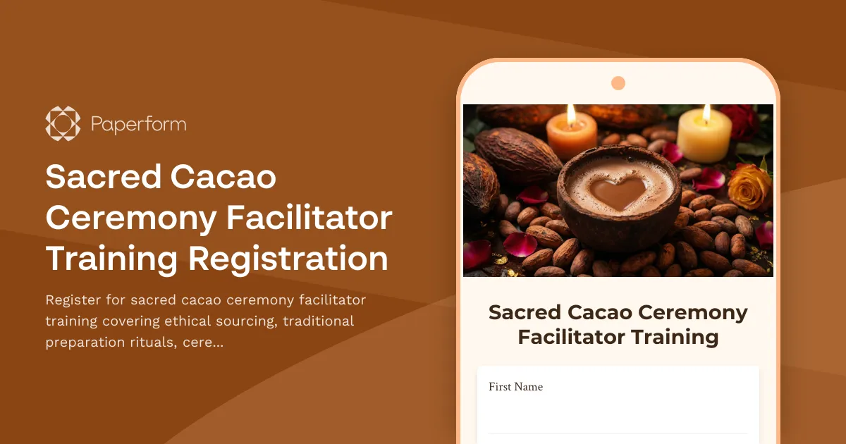 Sacred Cacao Ceremony Facilitator Training Registration