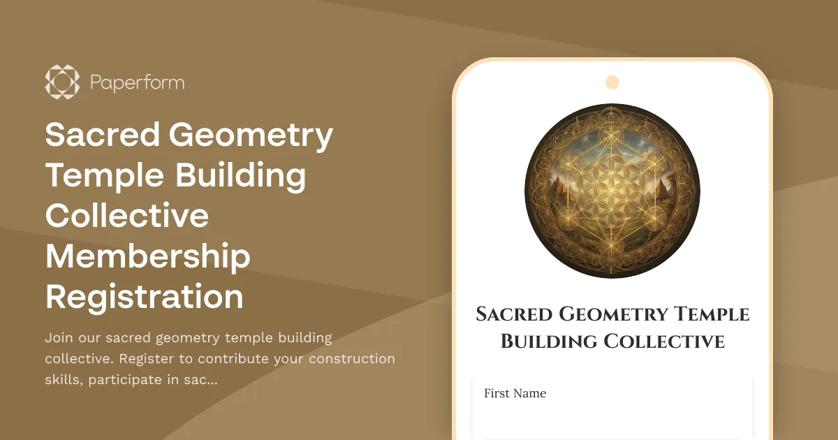 Sacred Geometry Temple Building Collective Membership Registration