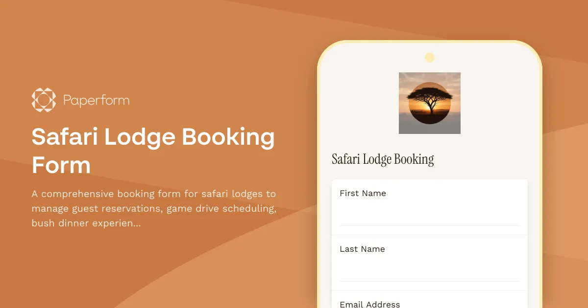 Safari Lodge Booking Form