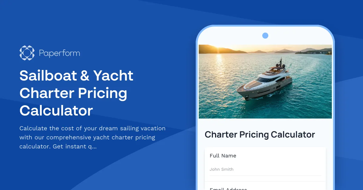 Sailboat & Yacht Charter Pricing Calculator