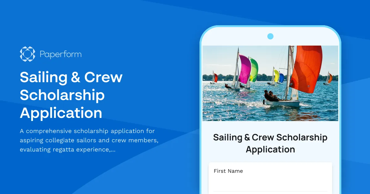 Sailing & Crew Scholarship Application