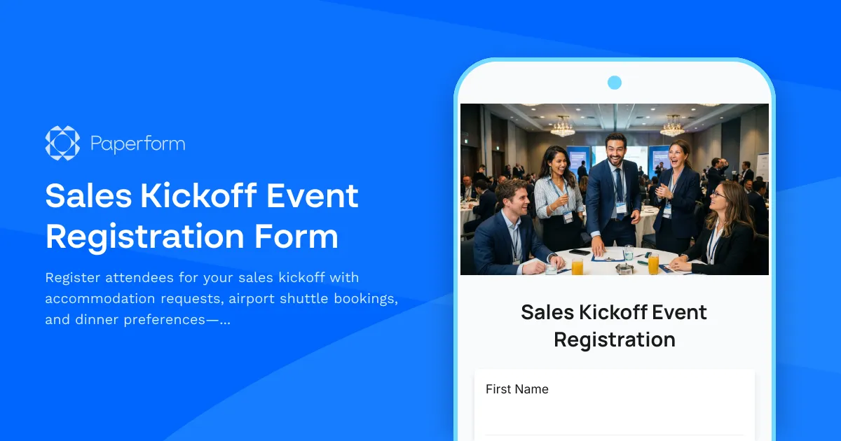 Sales Kickoff Event Registration Form