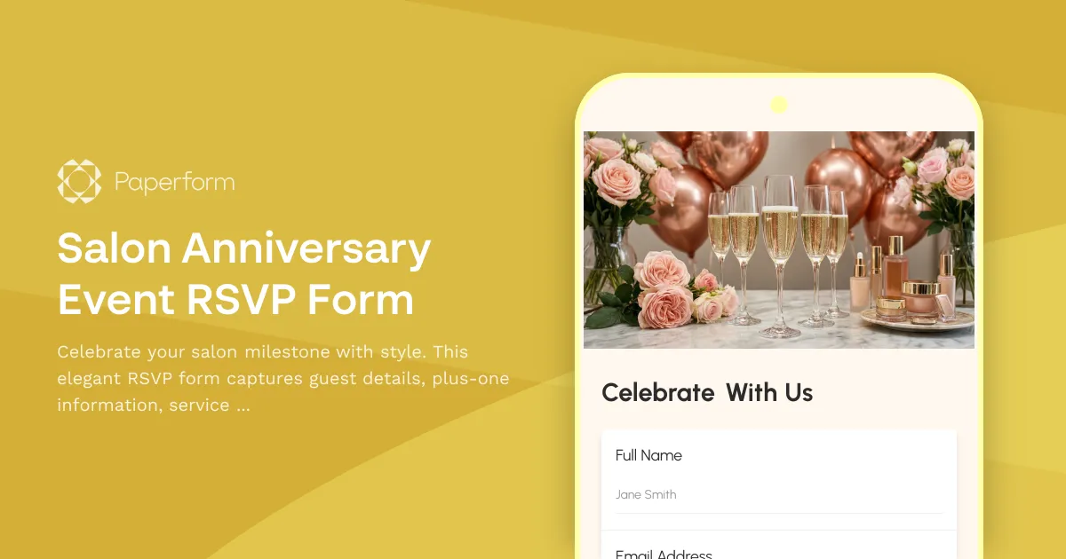 Salon Anniversary Event RSVP Form