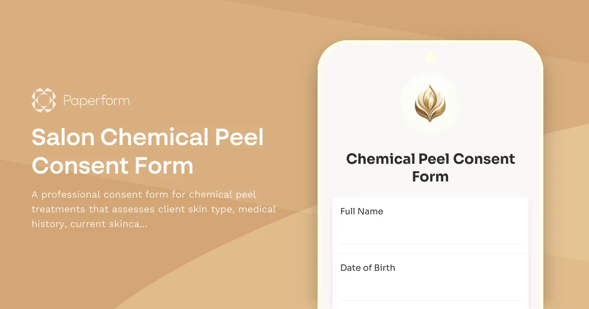 Salon Chemical Peel Consent Form