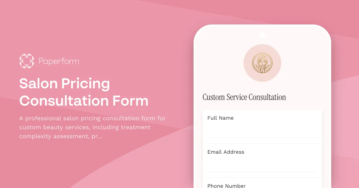 Salon Pricing Consultation Form