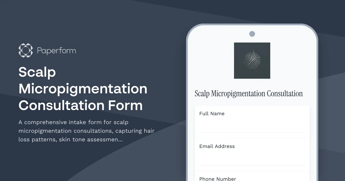 Scalp Micropigmentation Consultation Form