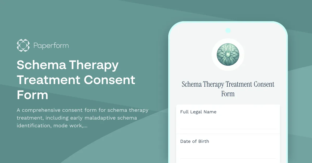 Schema Therapy Treatment Consent Form