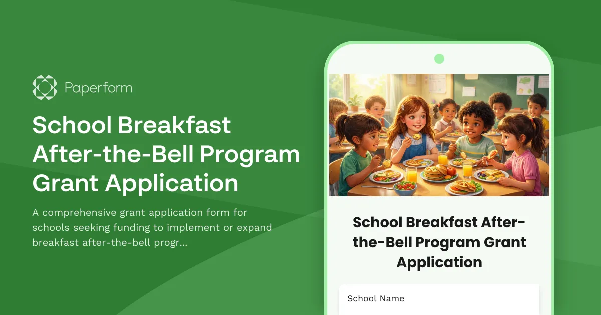 School Breakfast After-the-Bell Program Grant Application