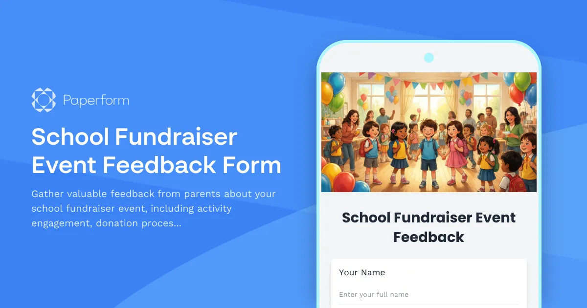 School Fundraiser Event Feedback Form